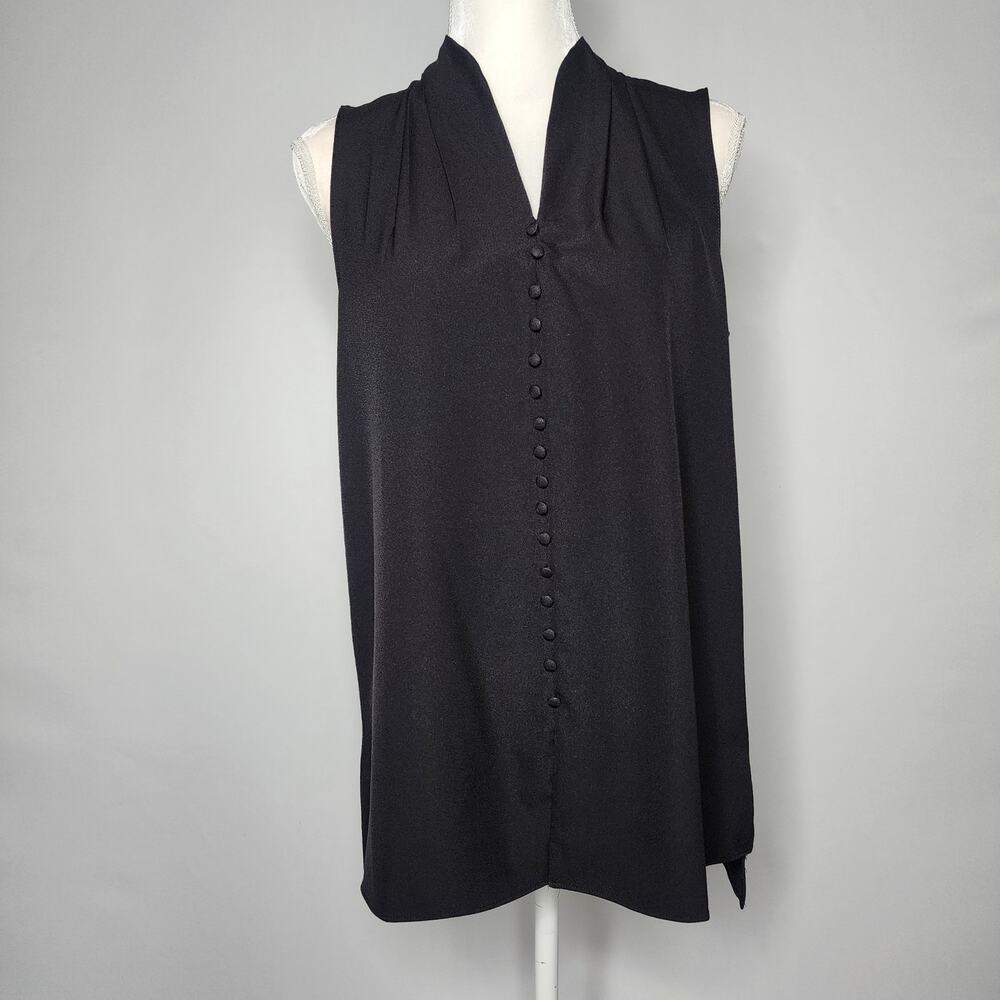 Elie Tahari Black Sleeveless Blouse Top Women's Size Medium